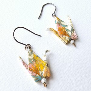 Fall Folding: Mini Origami Crane Earrings